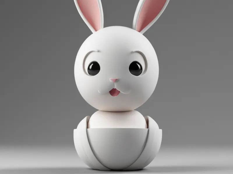 Dekorative Osterhasen-Figur im Ei | Reine 3D-Druck