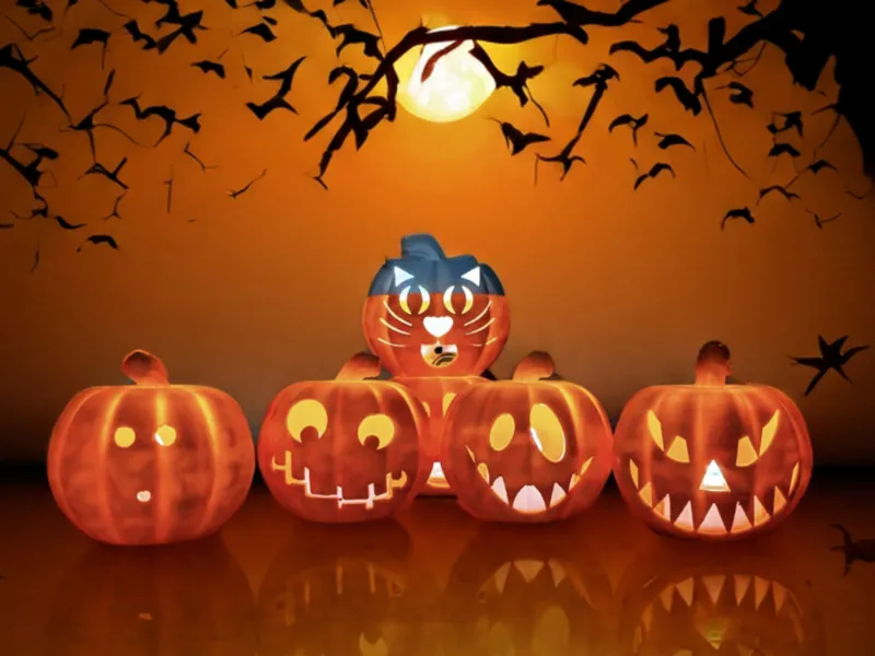 Halloween Pumpkin (LED) Tea Light Covers 