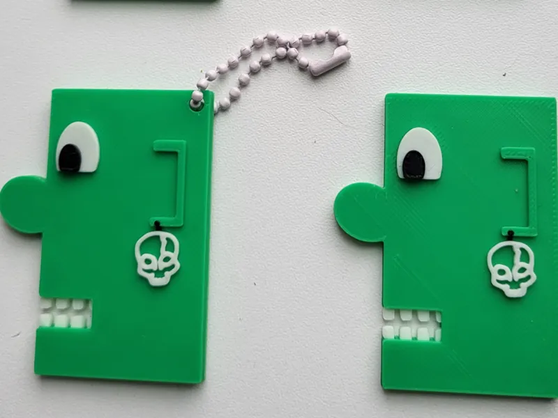 Funny green man keychain