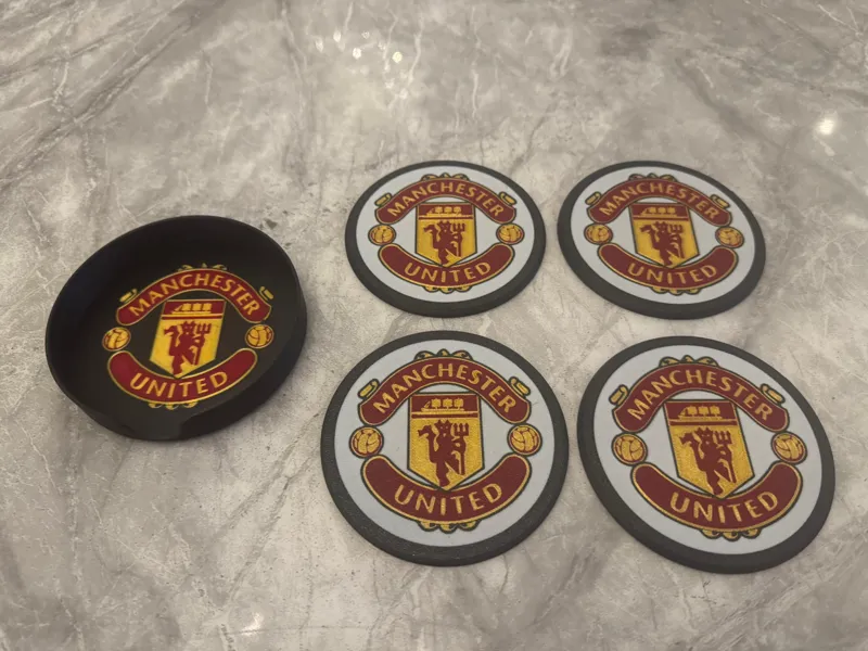 Manchester United Drinks Coasters & Storage Case