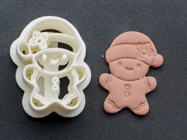 Gingerbread Polymer Clay Cutter Earrings Necklace