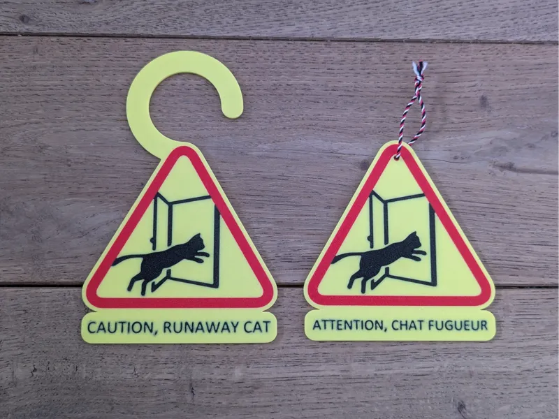 Runaway cat door and window hanger