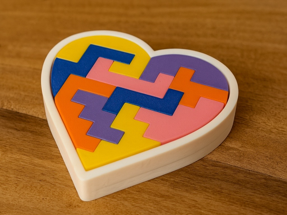 Interlocking Heart Puzzle – Printable Brain Teaser