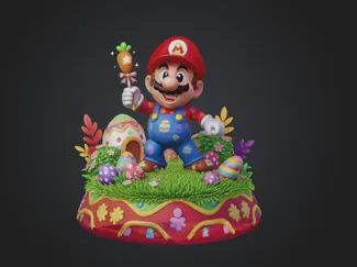 Super Mario Easter Diorama – NO AMS - Paintable
