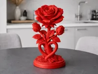 Rose et cœur entrelacés — déco romantique — photo 1