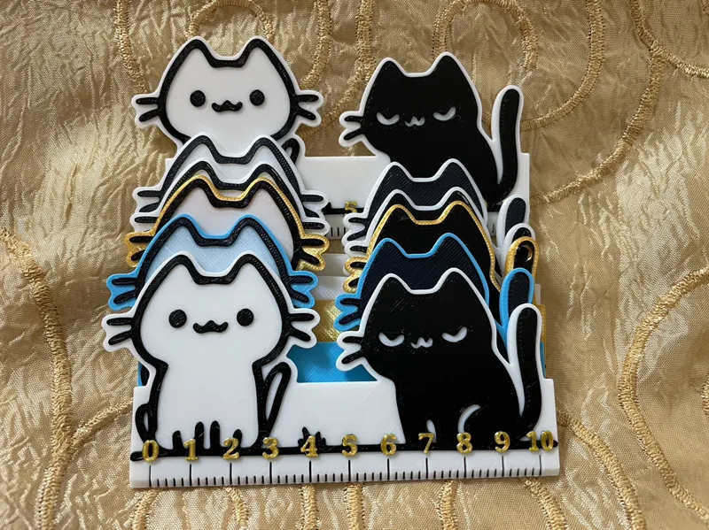 Black Cat and White Cat - 10cm Ruler