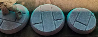 Wargame Stone tile bases in 20 different sizes.