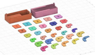 Rounded Corner Diameter Measurement Tool, R1~R30 Inner and Outer Angle Manual Multicolor (Printable on A1 mini in 4h 19m, 144g)