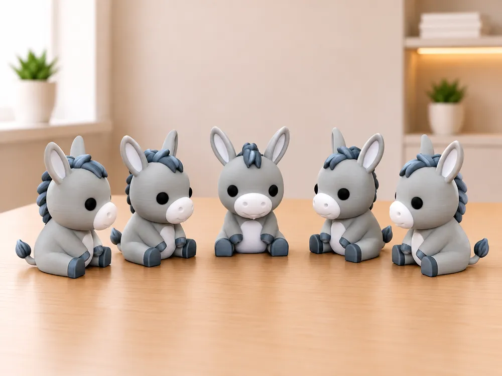 Figura decorativa: Baby Donkey – Timo. Referencia del modelo original.