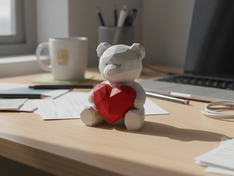 Heartbear low poly – Valentine’s Day