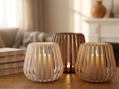 Modern Slatted Stable Lantern | Minimalist Decor
