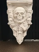 LARGE Ossuary Warden — Gothic Skull Corbel Shelf