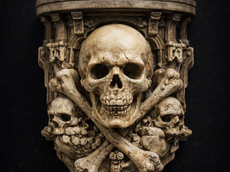 Ossuary Warden — Gothic Skull Corbel Shelf