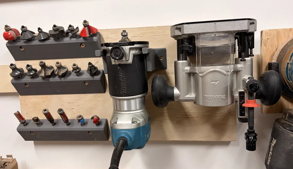 Makita trim router wall storage - Free 3D Print Model - MakerWorld