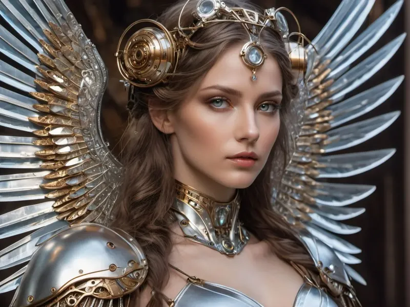 Crystal Steampunk Angel-Hueforge-Filament Painting