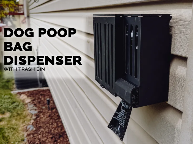 Dog Poop Bag Dispenser with Trash Bin