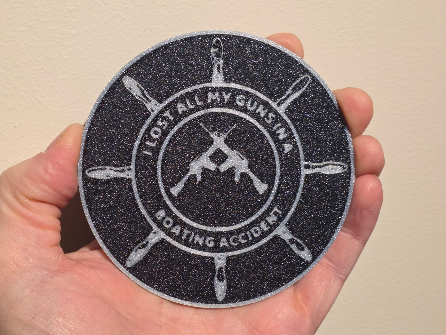 "I Lost All My Guns in a Boating Accident" Coaster