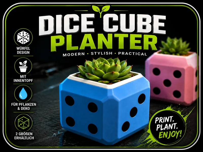 DICE CUBE PLANTER – Moderner Würfel-Blumentopf