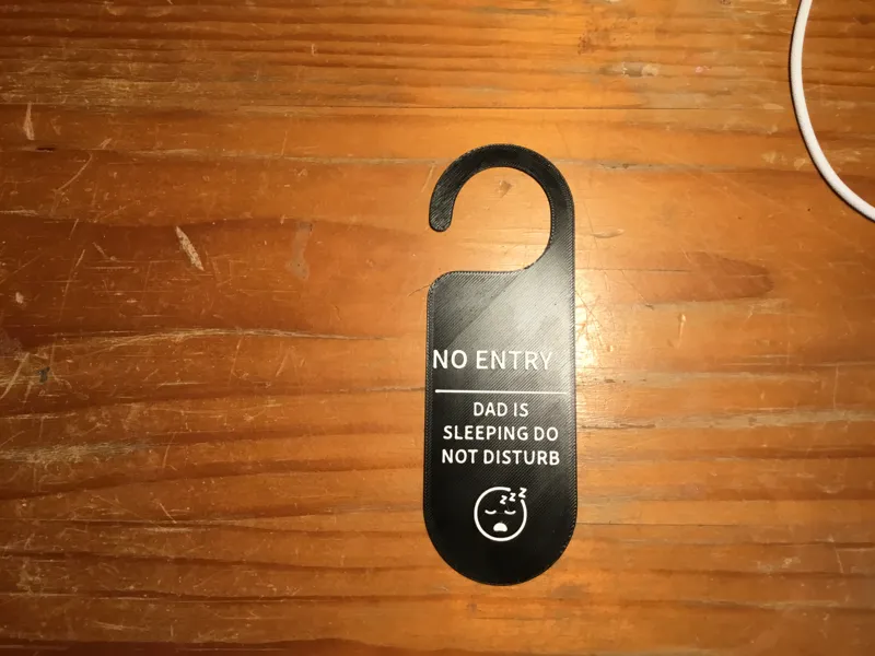 funny door hanger #4 dad is sleeping