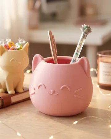 Accesorio para impresora 3D: Cozy Cat Cup [kawaii setup for desk & vanity] — vista de referencia 5
