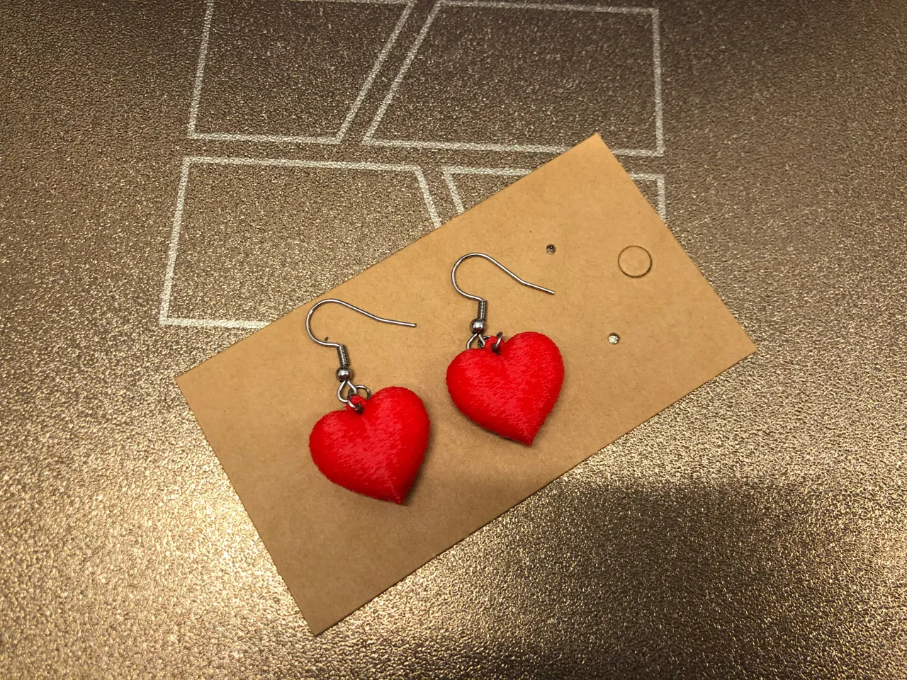 Heart earrings fuzzy skin no AMS, 0.4 mm nozzle view 3