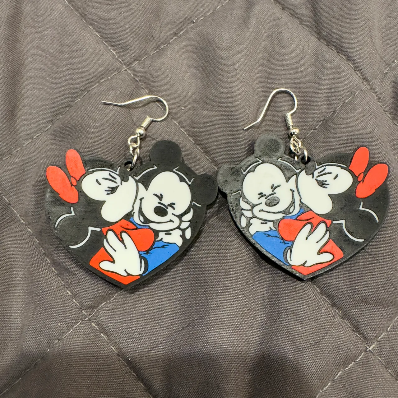 Mickey and Minnie Mouse Valentine Earrings view 2