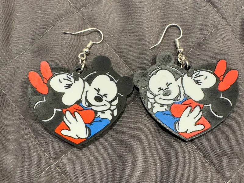 Mickey and Minnie Mouse Valentine Earrings