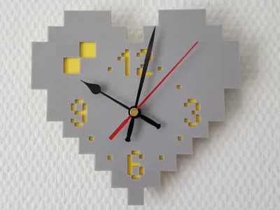 Pixel Heart Wall Clock