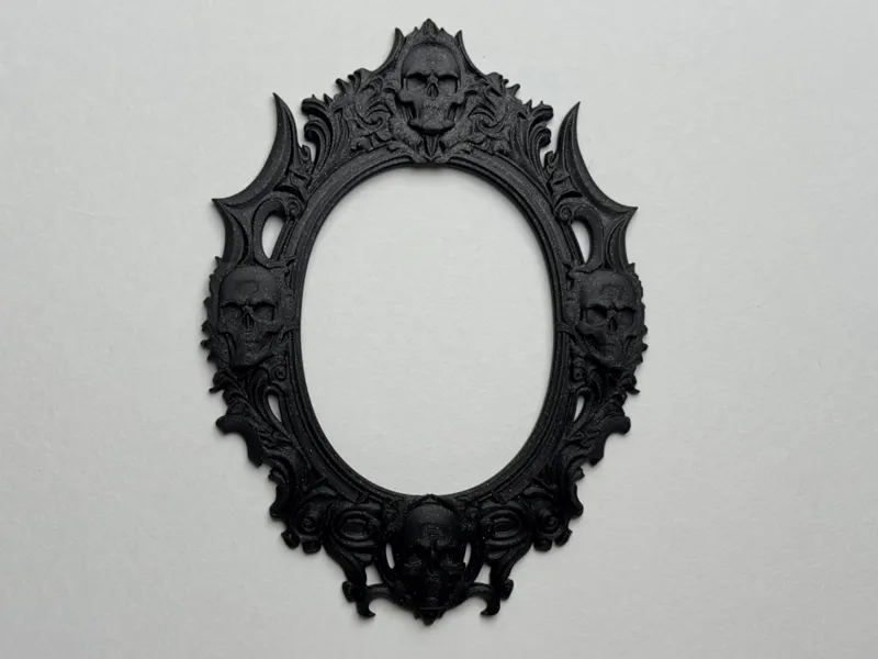 Gothic Skull Moon Oval Frame Goth Wall Frame Dark 