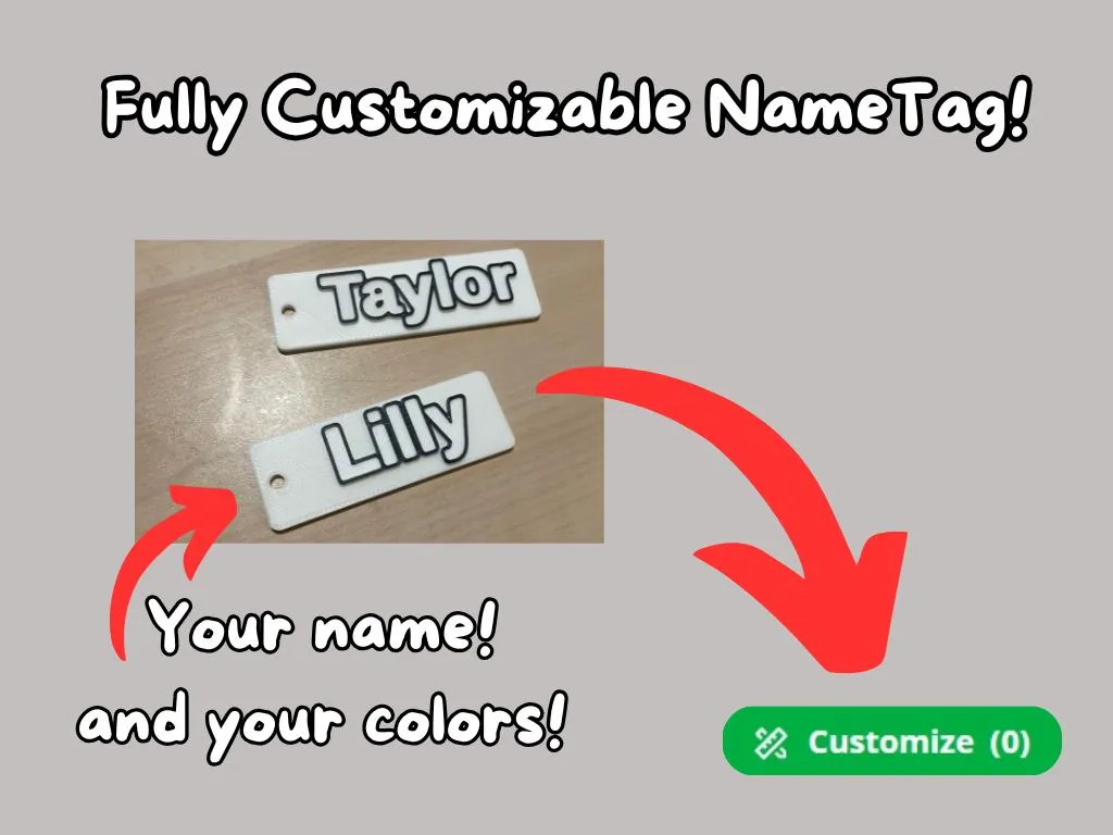 Virtual Name Label Name tag - customizable - Free 3D Print Model - MakerWorld
