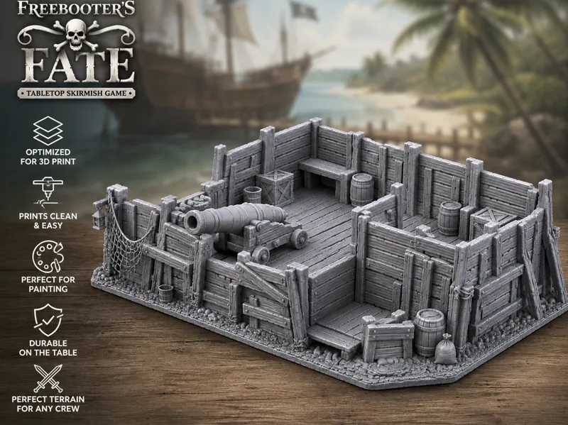 Pirate Cannon Redoubt - Tabeltop Terrain