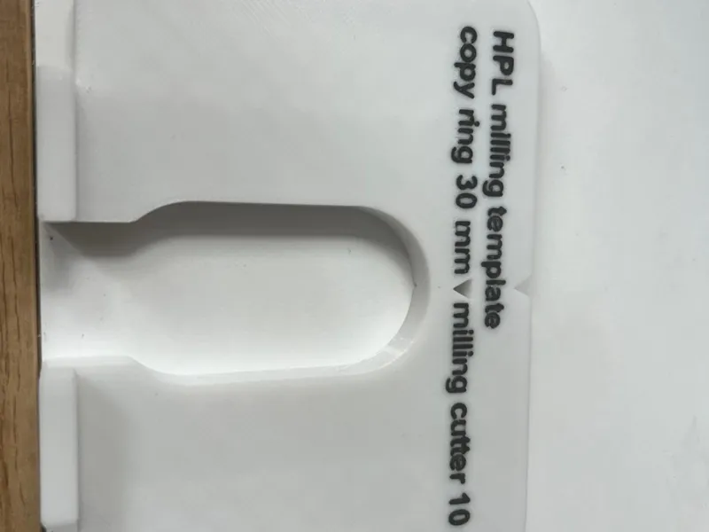 Template to milling HPL 