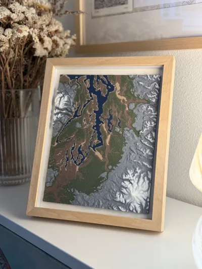 Seattle/ Tacoma Topographical Map