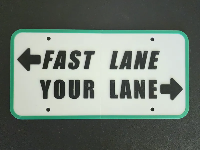 US Vehicle Front Plate - Fast Lane / Your Lane