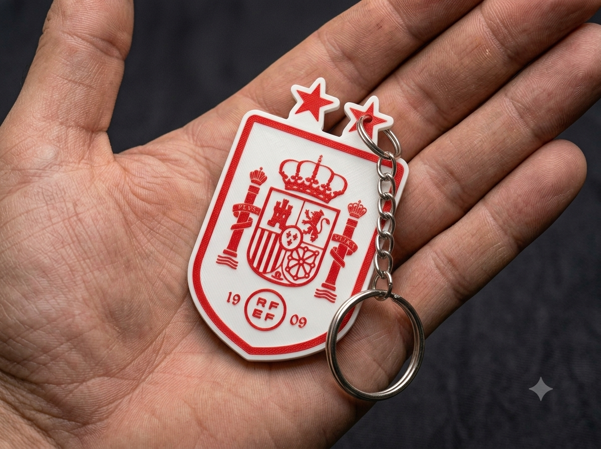 Spain Crest Keychain – Two World Champion Stars - 1