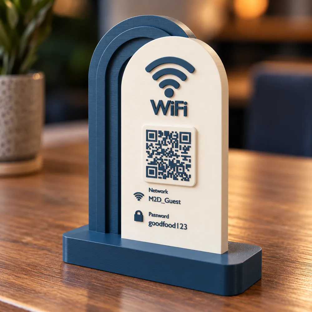 Suporte Moderno para QR Code de WiFi | Airbnb, Hotéis e Residências ...