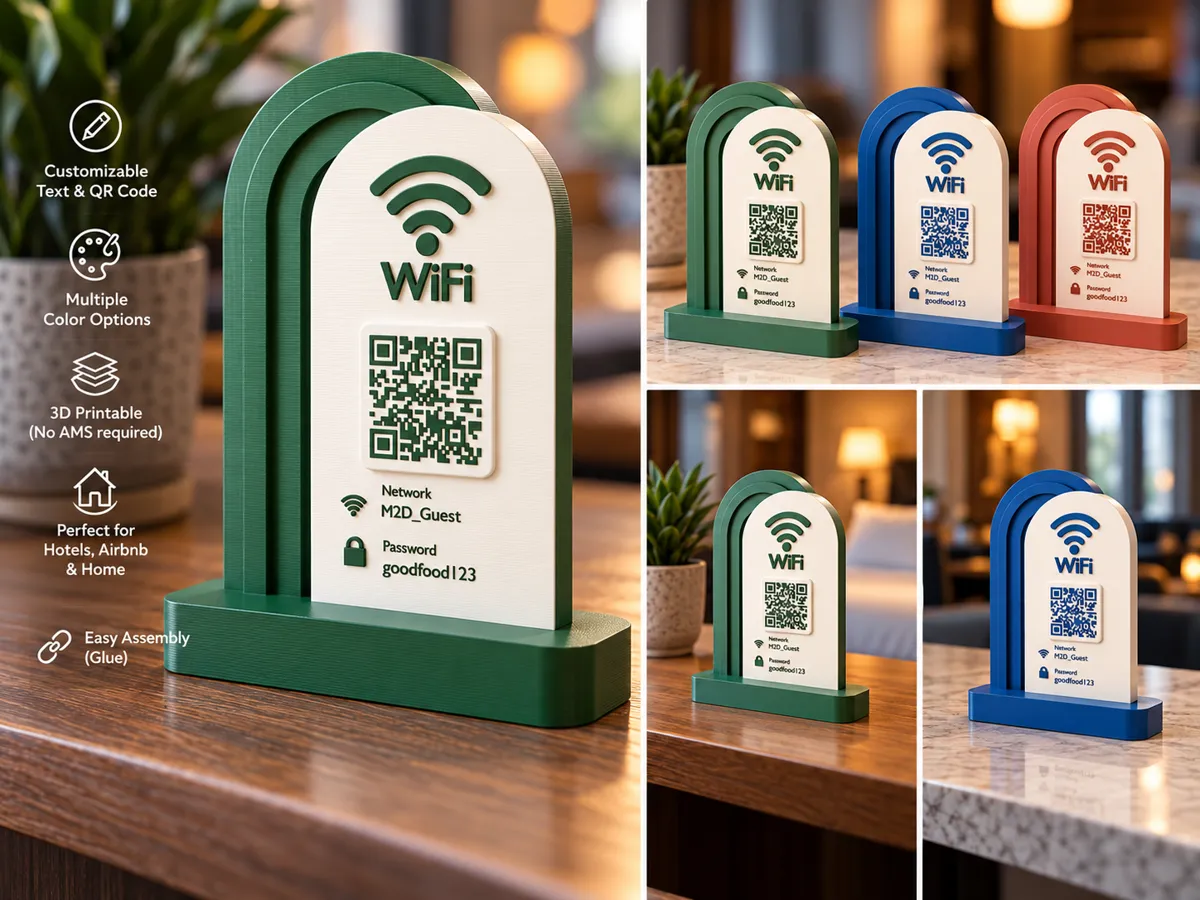 Suporte Moderno para QR Code de WiFi | Airbnb, Hotéis e Residências ...