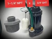 PLA - 1.25"NPT x 0.75"GHT