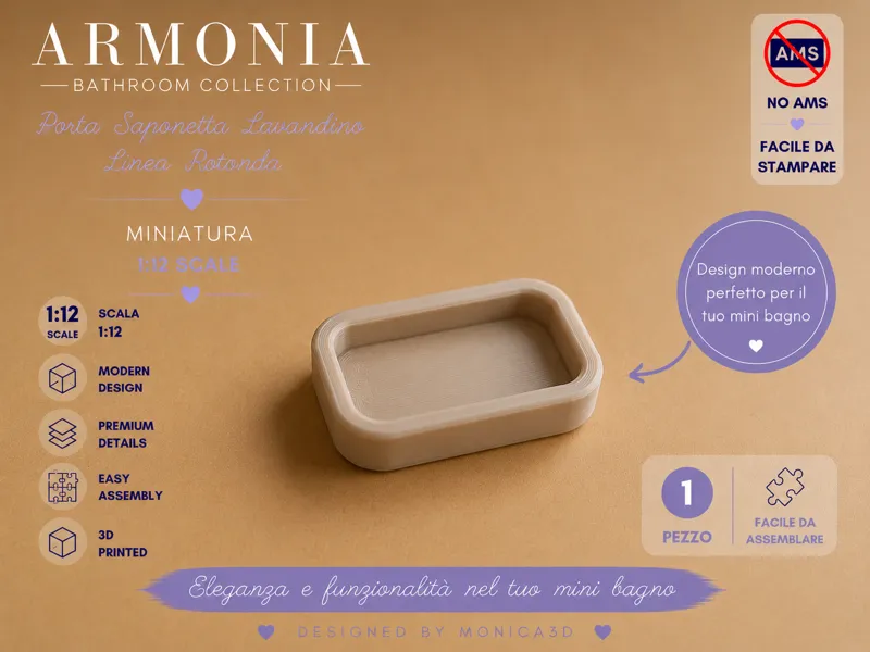 Porta Saponetta Miniatura 1:12 – Linea Rotonda
