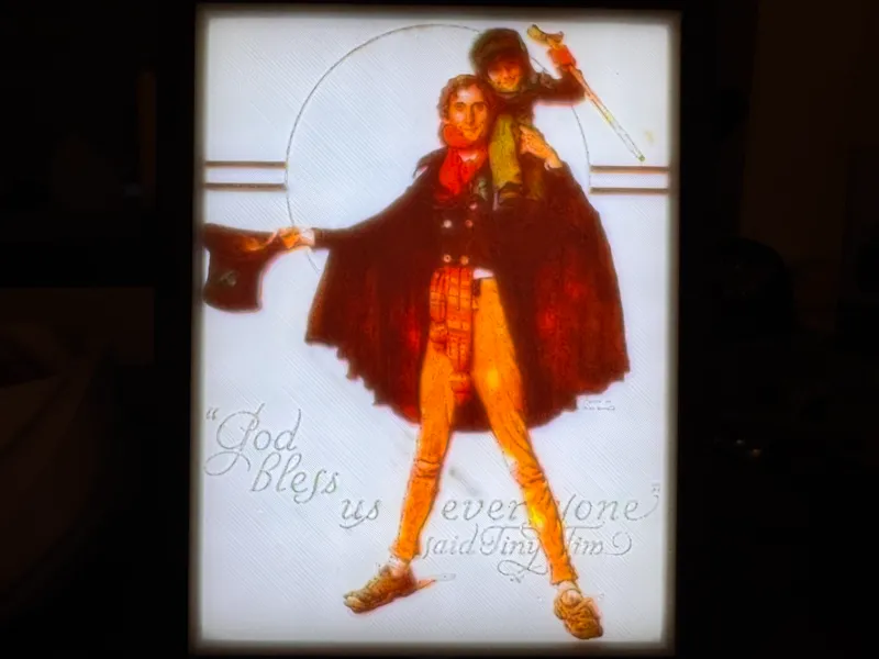 "God Bless Us, Everyone" - Dickens Lithophane