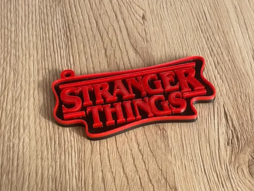 Stranger Things Logo keychain - Free 3D Print Model - MakerWorld