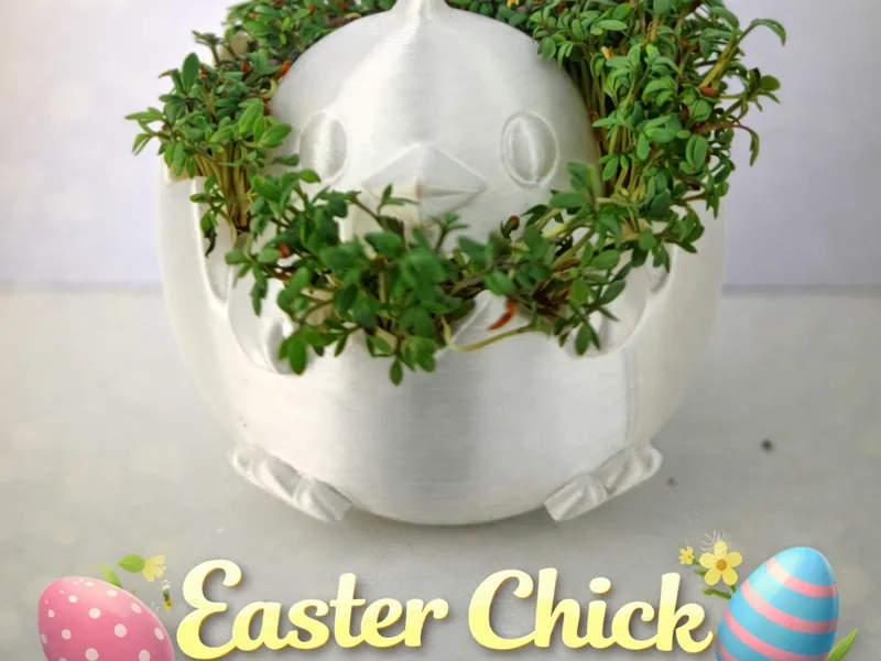 Easter Chick Planter   Spring Decor Pot