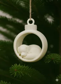 Boule de Noël chien endormi — photo 2