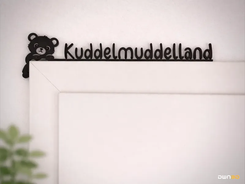 Kuddelmuddelland | Türrahmen Schild