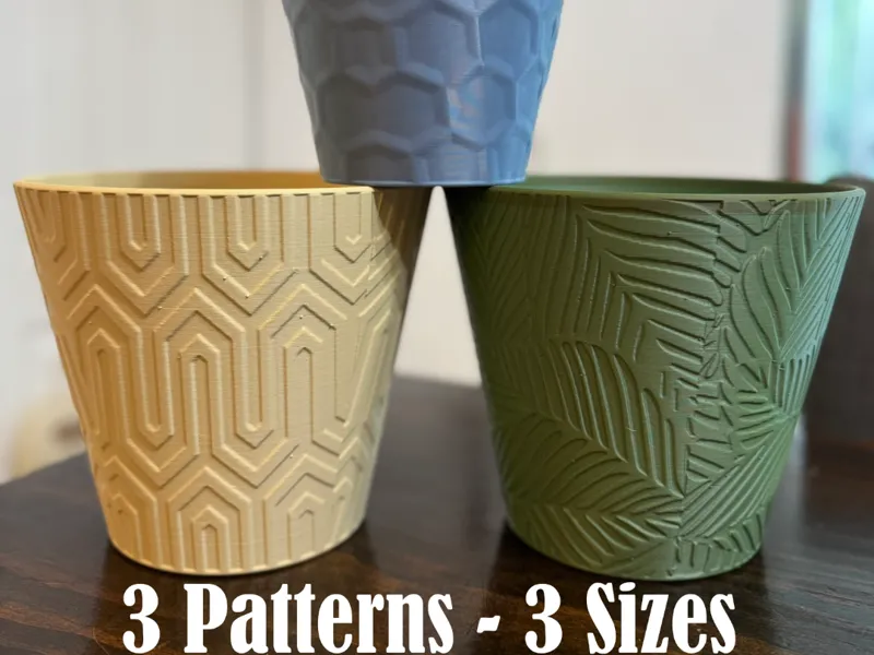 Plant Pot with Tray with multiple patterns