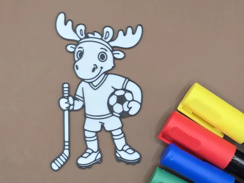 Moose Multi-Sport MVP Coloring Page