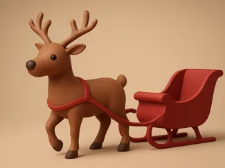 Reindeer with carriage smooth