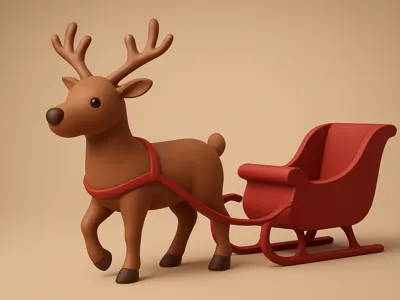 Reindeer with carriage smooth