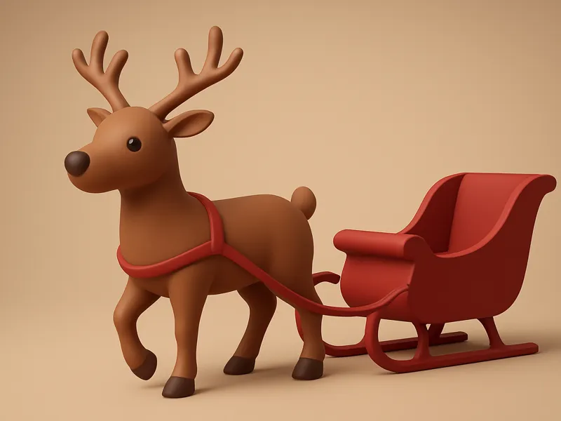 Reindeer with carriage smooth