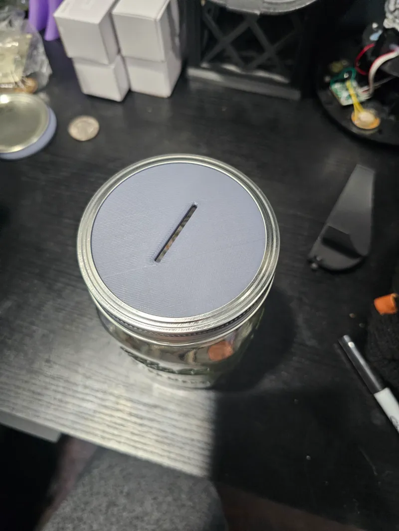 Wide Mouth Mason Jar Lid Piggy Coin Bank